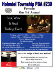 Week Ahead: Holmdel PBA Beer, Food and Wine Tasting